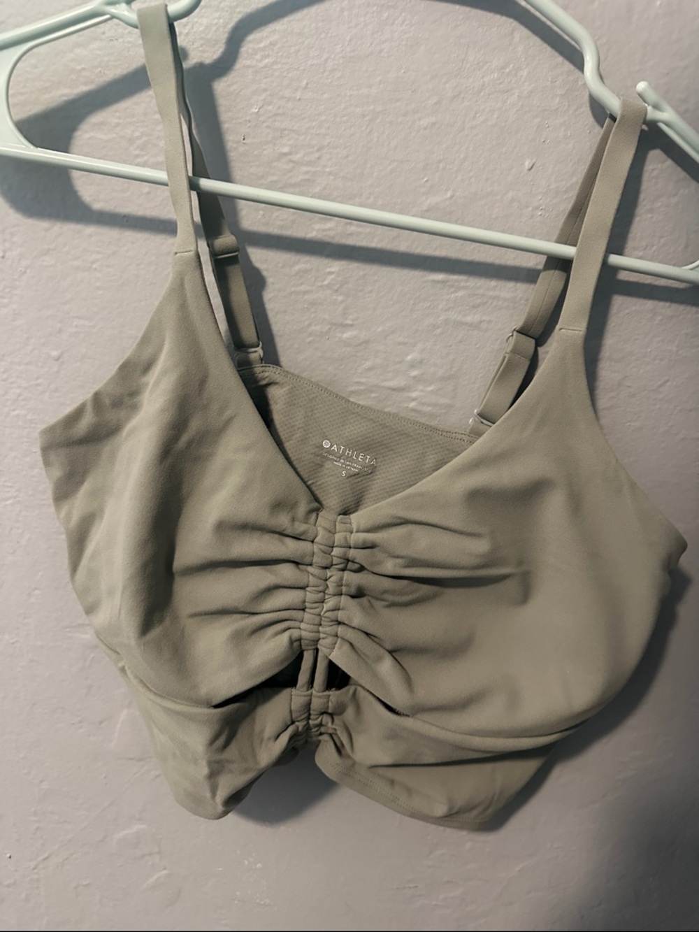 Athleta Cinched Longline Black Sports Bra